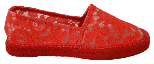 Dolce &amp; Gabbana Red Viscose Espadrilles litteät kengät