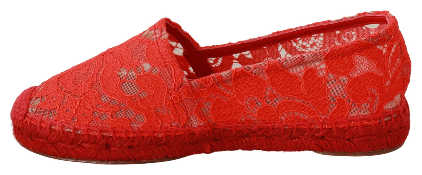 Dolce &amp; Gabbana Red Viscose Espadrilles litteät kengät