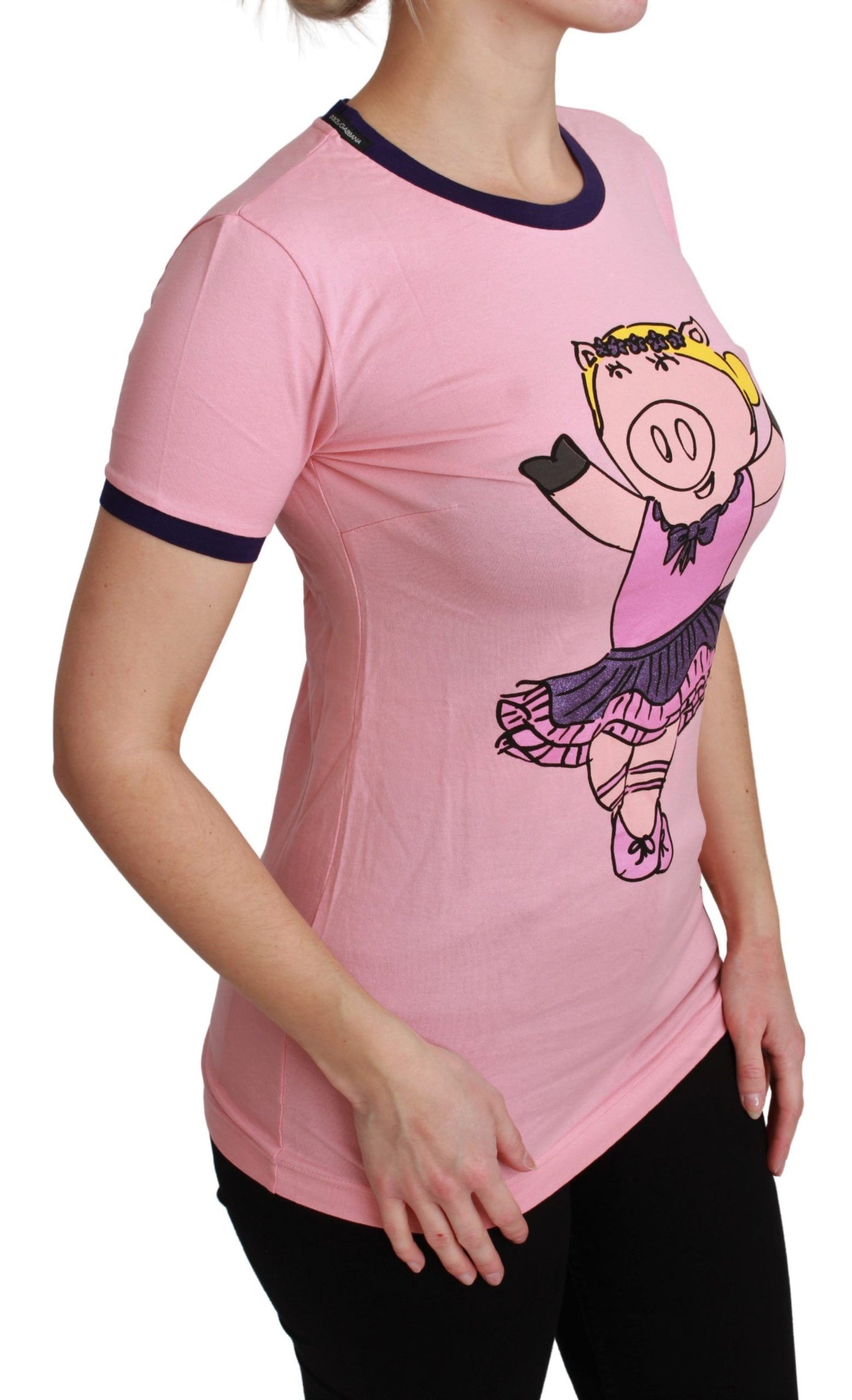 Dolce &amp; Gabbana Pink Crew Neck T-Shirt Year of the Pig