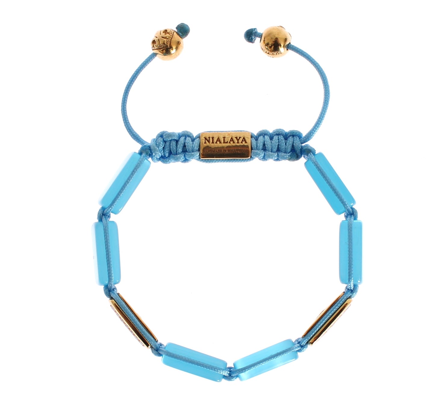 Nialaya Elegant bracelet with blue opal and diamonds