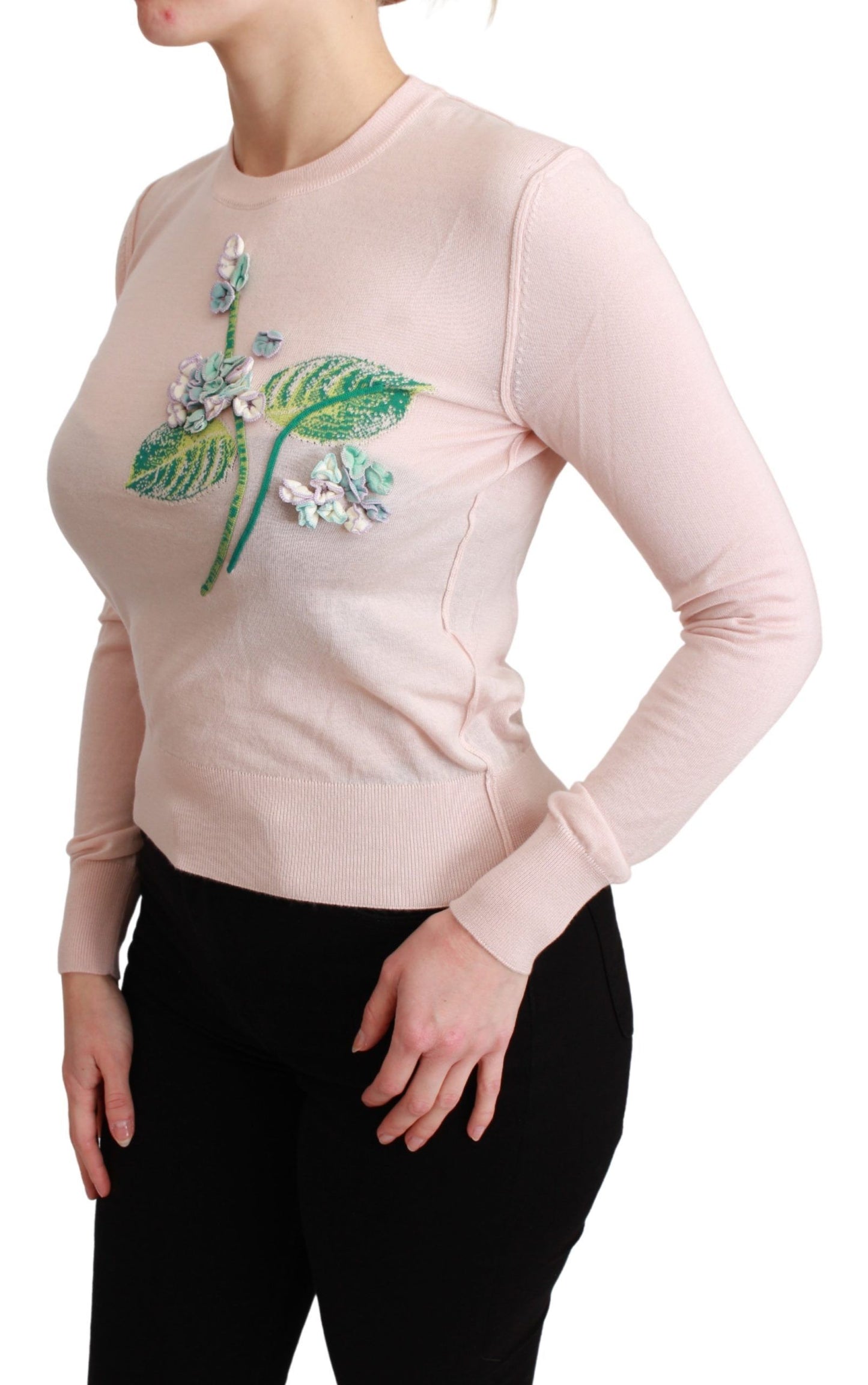 Dolce &amp; Gabbana floral embroidered silk-blend sweater