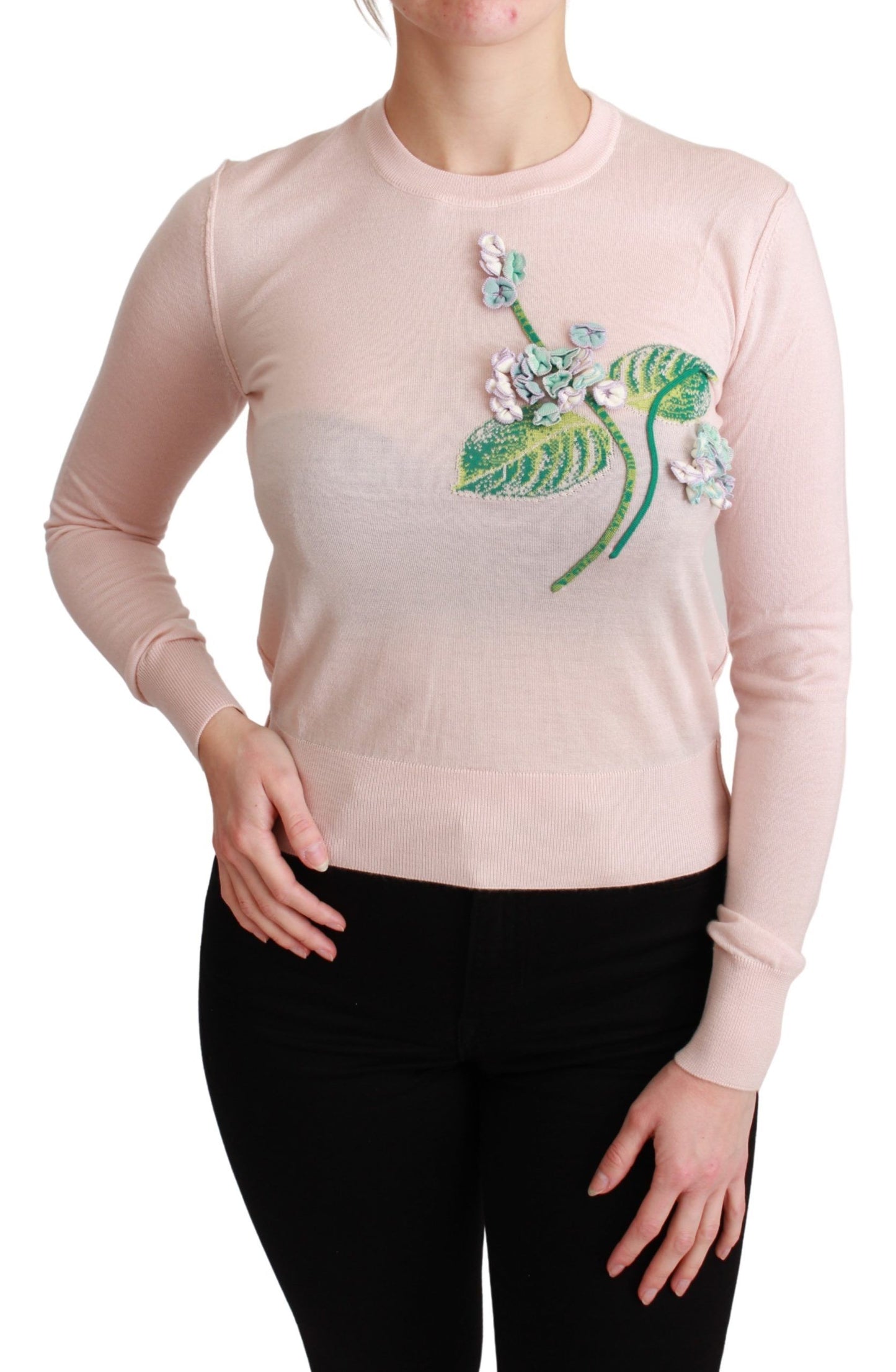 Dolce &amp; Gabbana floral embroidered silk-blend sweater