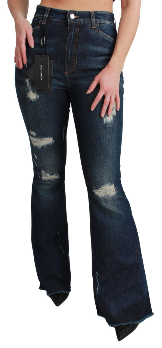 Dolce & Gabbana Schicke Denim Queen mit hoher Taille und Stickerei