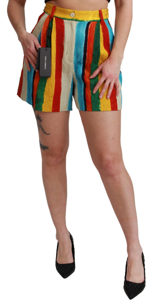 Dolce &amp; Gabbana multicolored striped high-waisted shorts