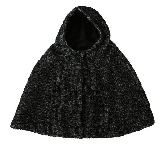 Dolce &amp; Gabbana Elegant hooded scarf made of grey wool from the Italian cult label