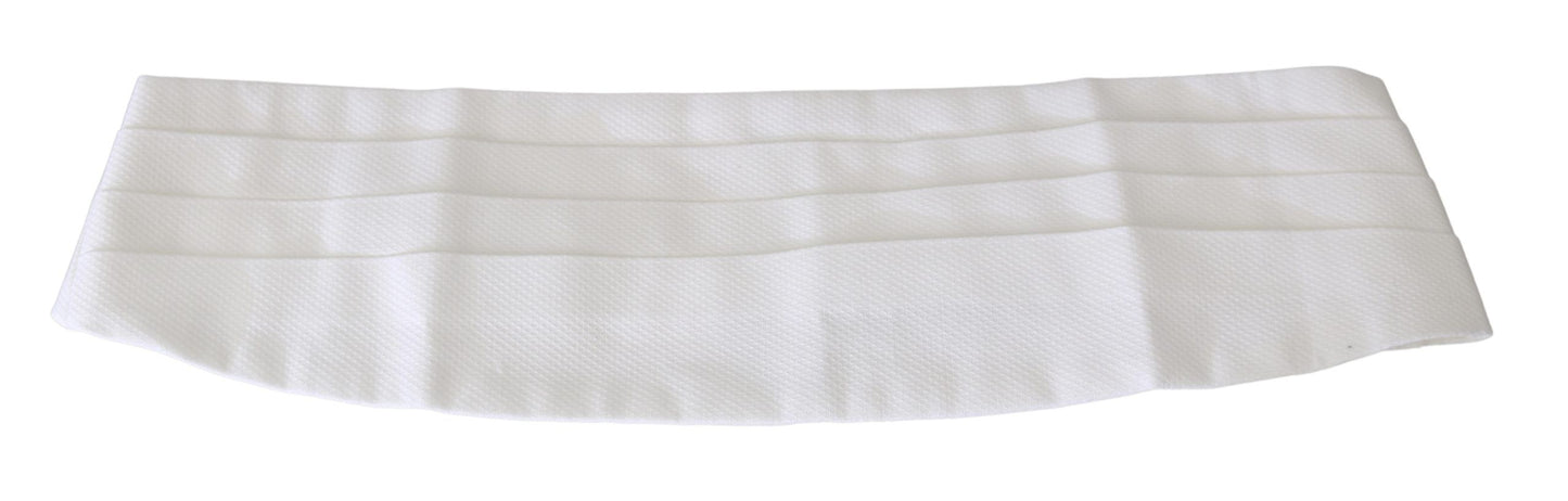 Dolce &amp; Gabbana Elegant white silk cummerbund