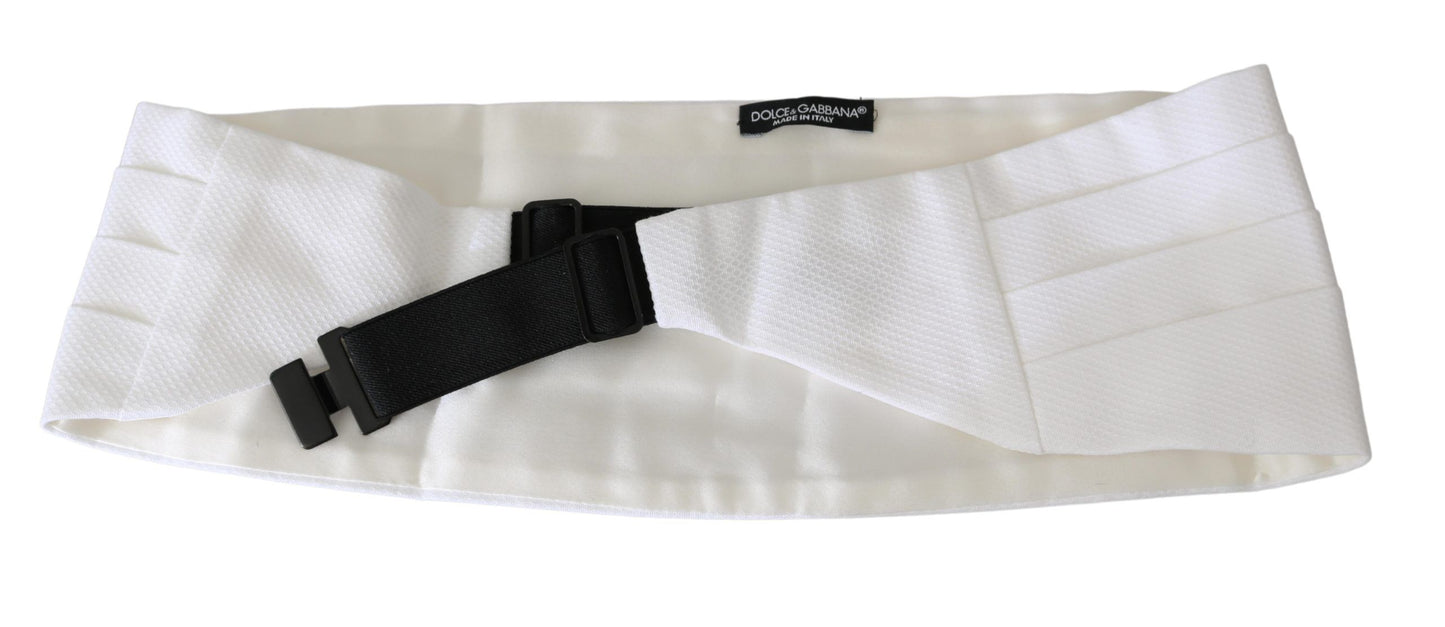 Dolce &amp; Gabbana Elegant white silk cummerbund