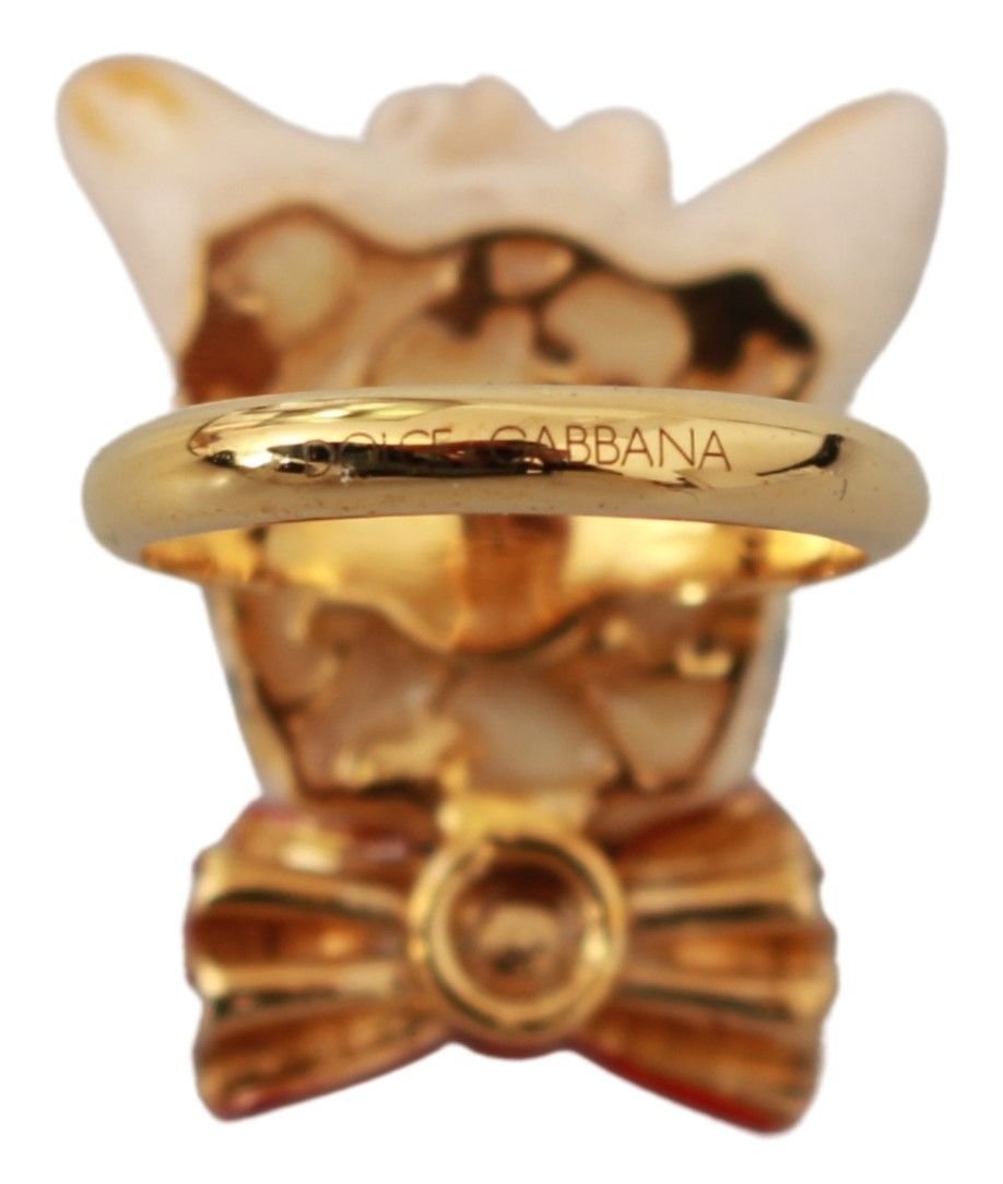 Dolce &amp; Gabbana Chic Dog Gold-Tone Statement -sormus