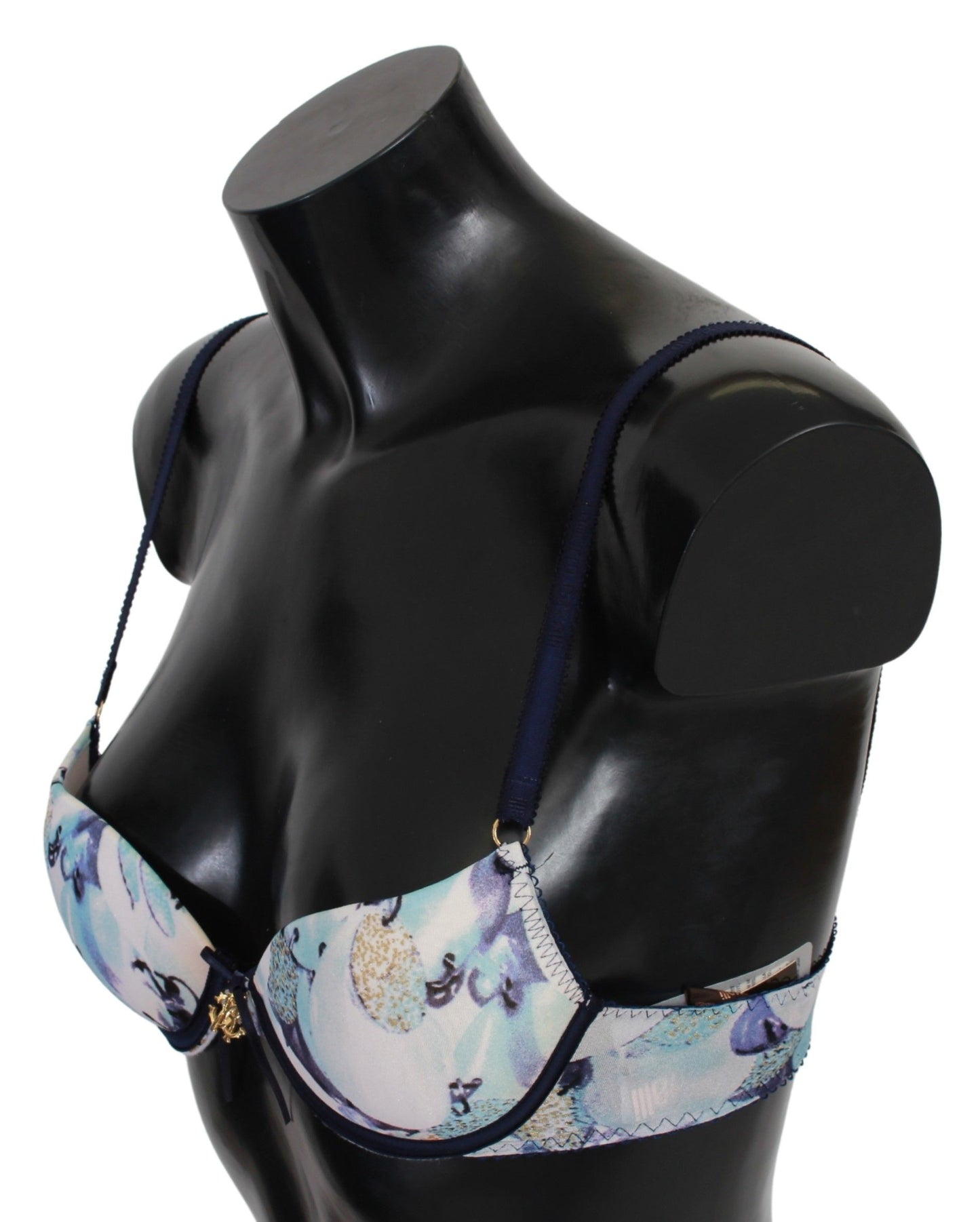 Roberto Cavalli Elegant push-up bra with blue print