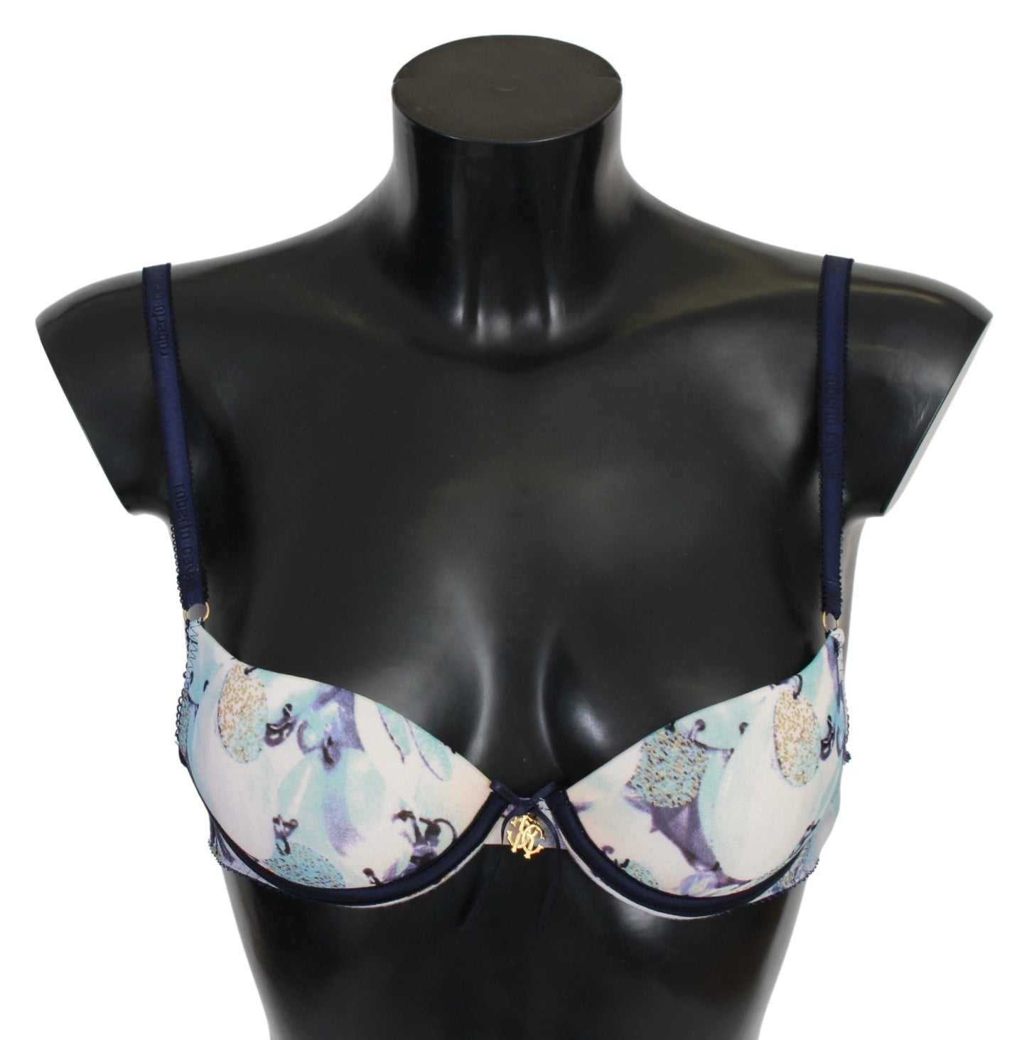 Roberto Cavalli Elegant push-up bra with blue print