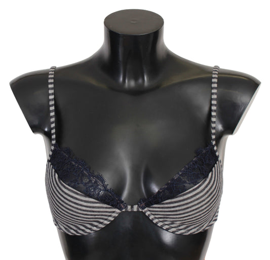 Ermanno Scervino Blue striped lace Reggiseno bra