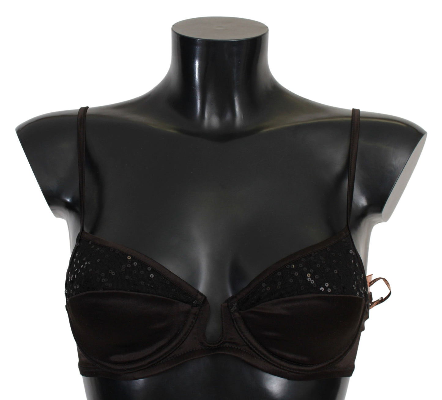 Ermanno Scervino Brown sequin balconette bra