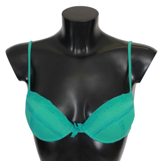 Ermanno Scervino Luxurious push-up bra in green cotton