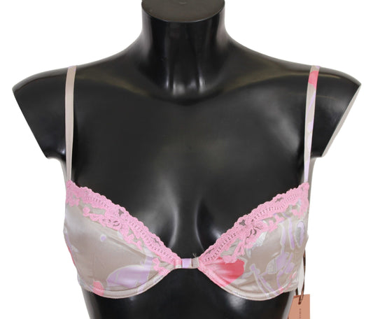 Ermanno Scervino Chic Rosa Spitze Seidenmischung Push Up BH