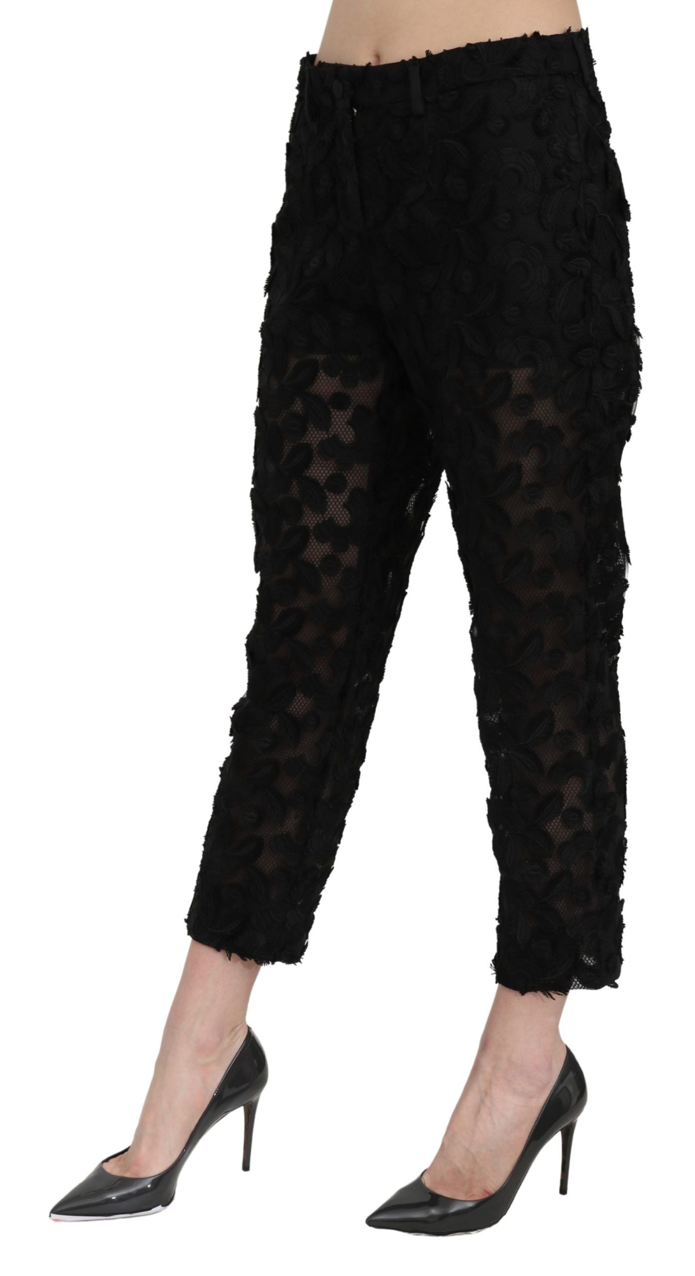 Dolce &amp; Gabbana Elegant straight cut lace trousers