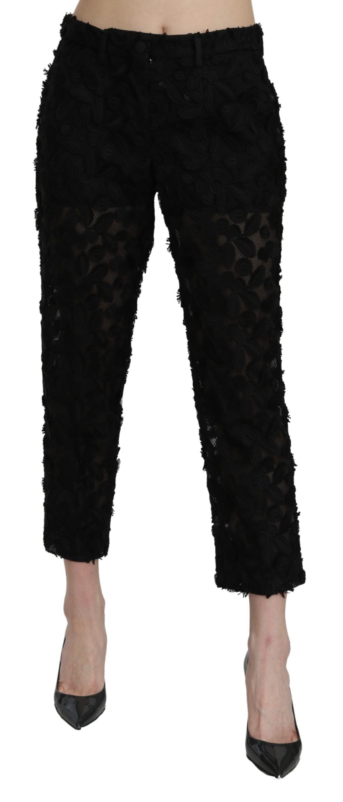 Dolce &amp; Gabbana Elegant straight cut lace trousers