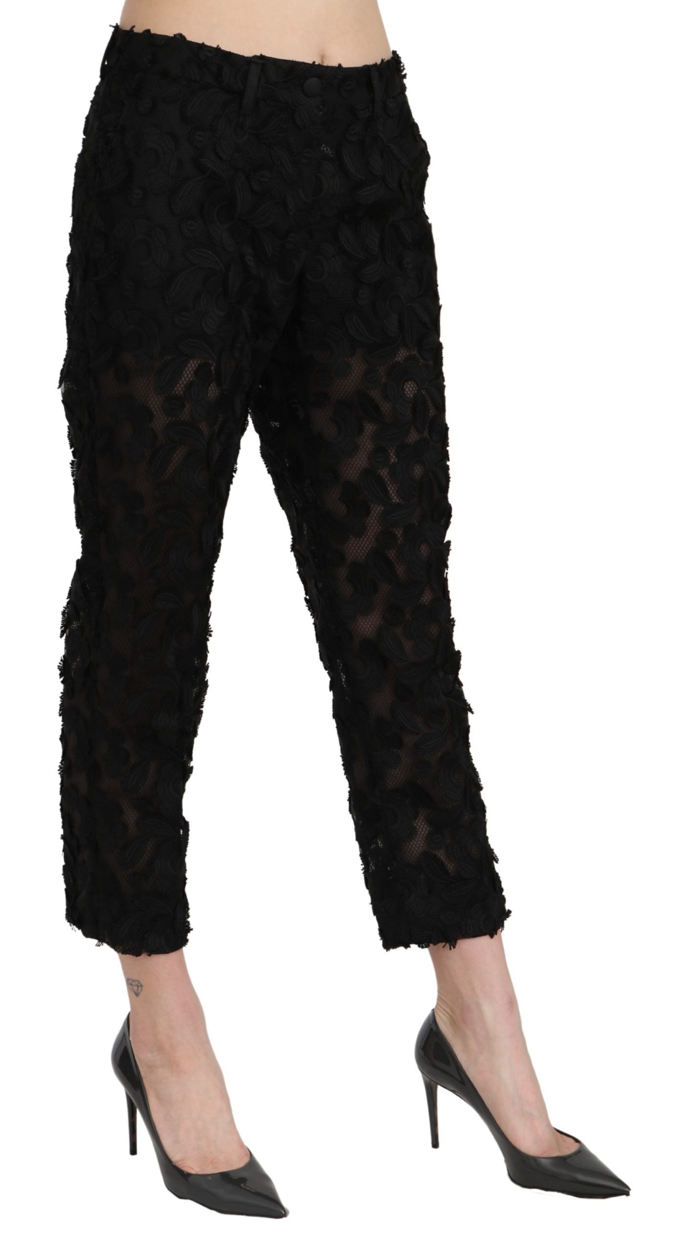 Dolce &amp; Gabbana Elegant straight cut lace trousers