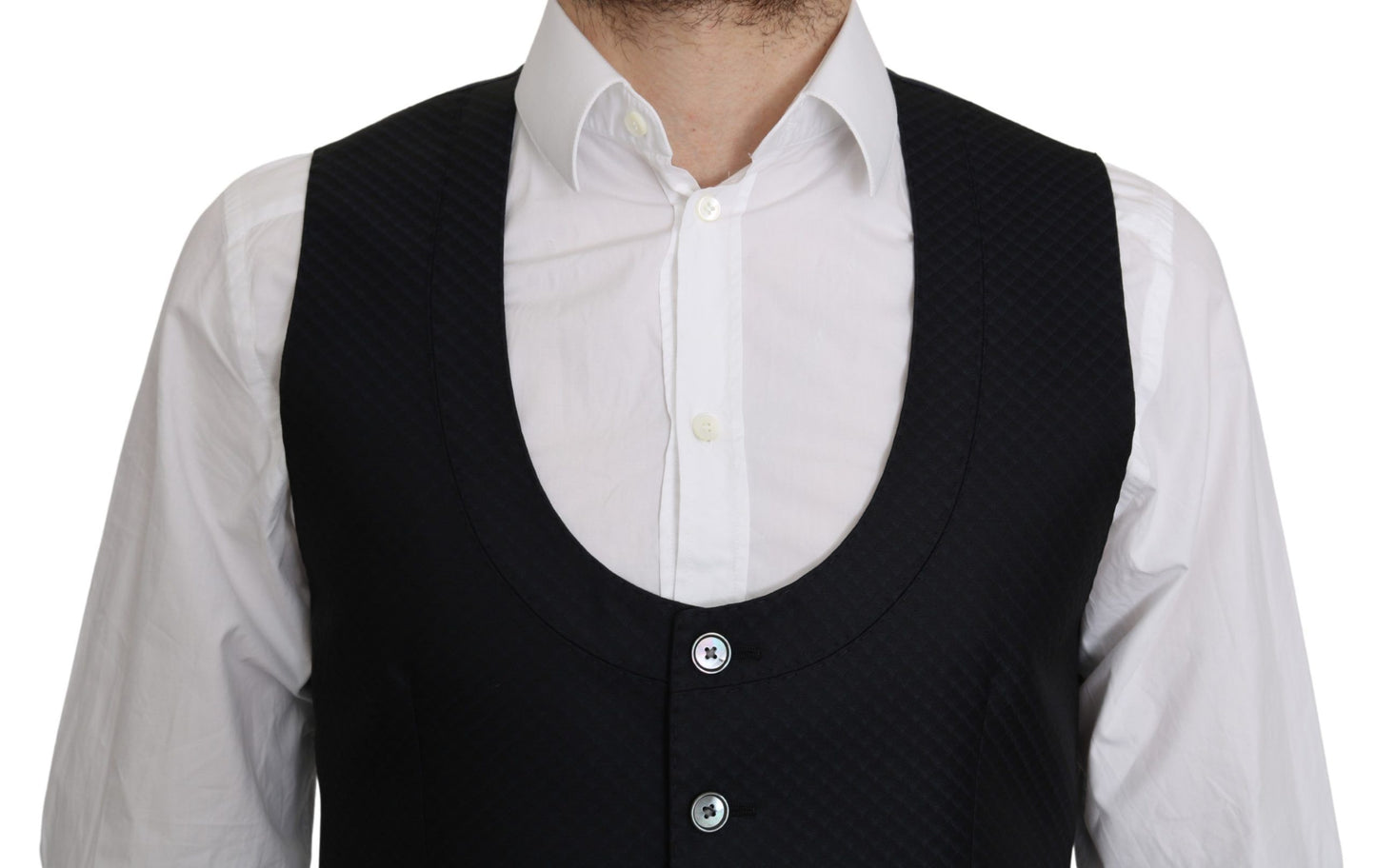 Dolce &amp; Gabbana Elegant blue silk blend vest for formal occasions