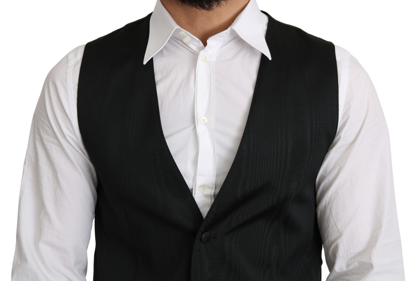 Dolce &amp; Gabbana Elegant Formal Gray Silk Vest