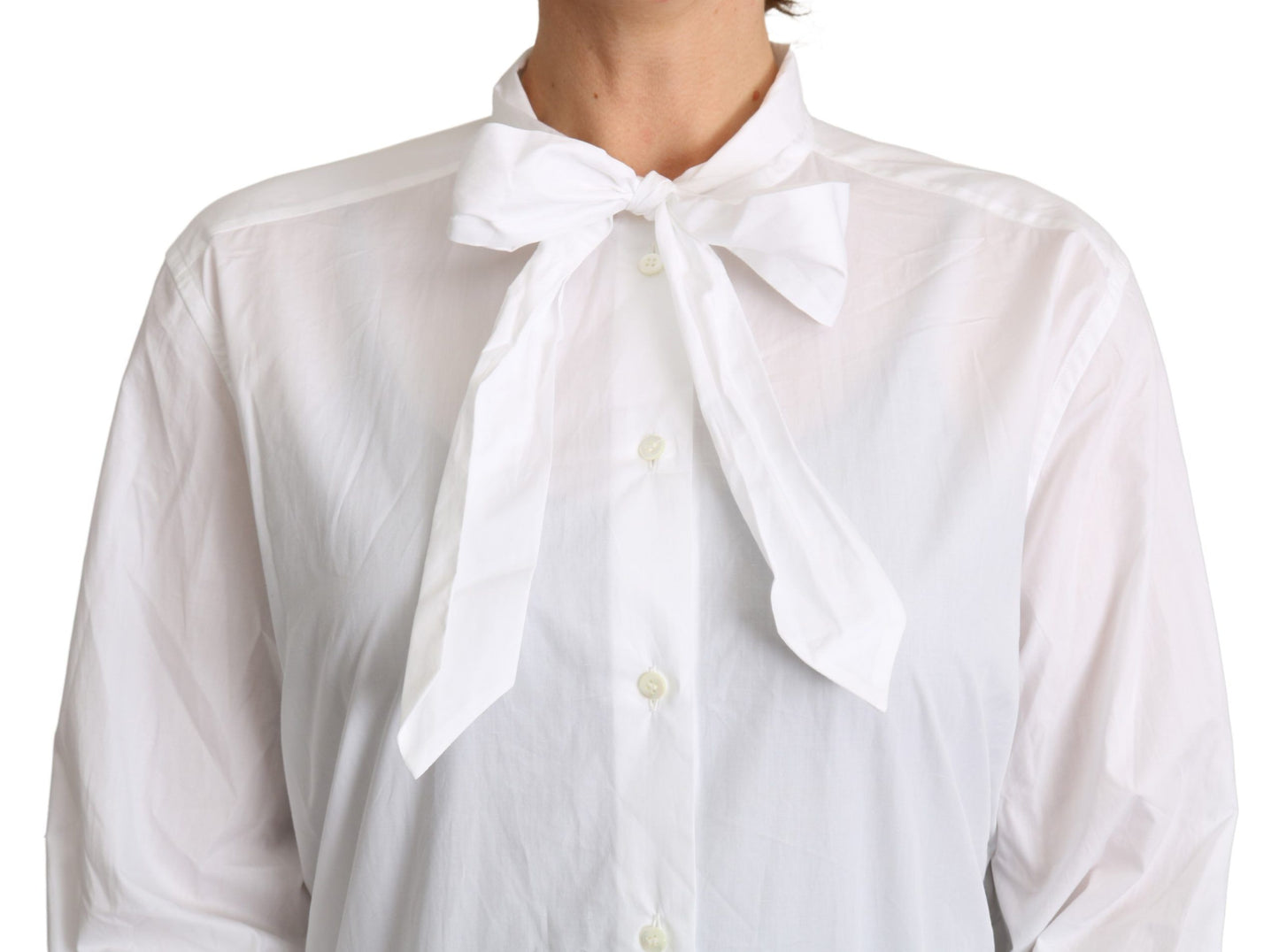 Dolce &amp; Gabbana Elegant blouse with shawl collar made of cotton