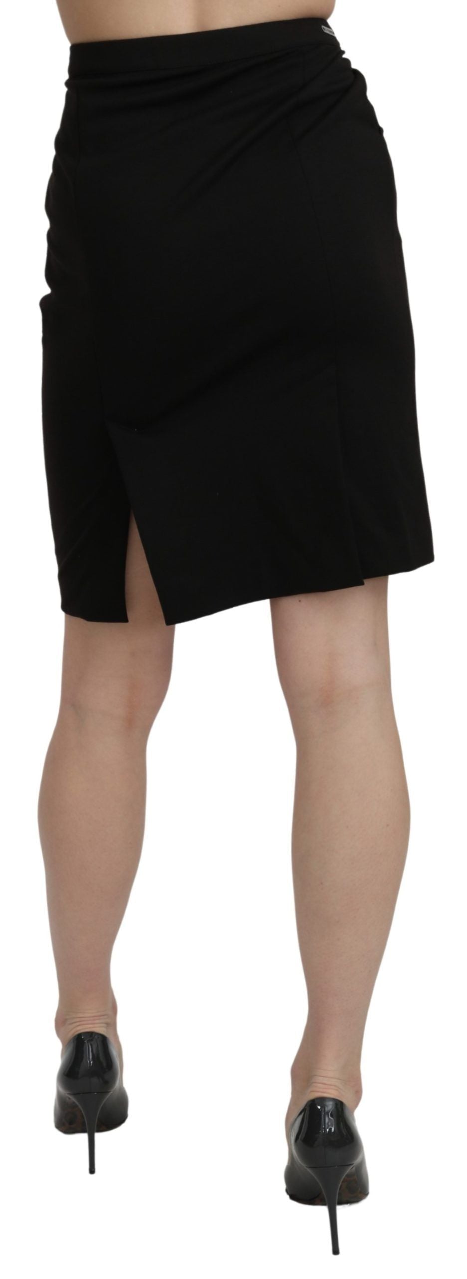 GF Ferre Chic high-waisted skirt in black linen