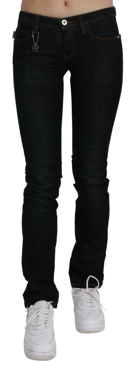 Costume National Chic black slim fit denim jeans with mid waist