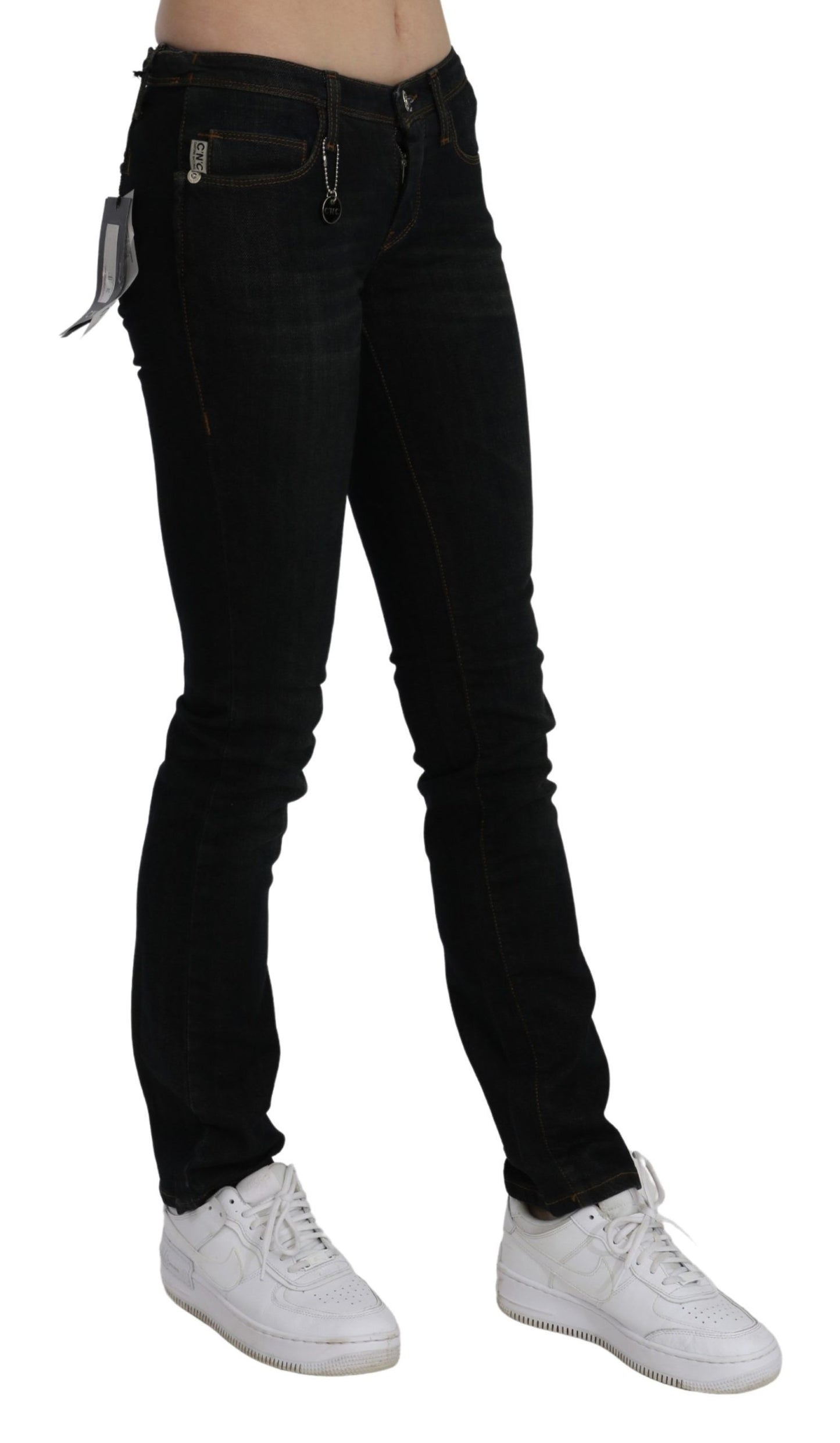 Costume National Chic black slim fit denim jeans with mid waist