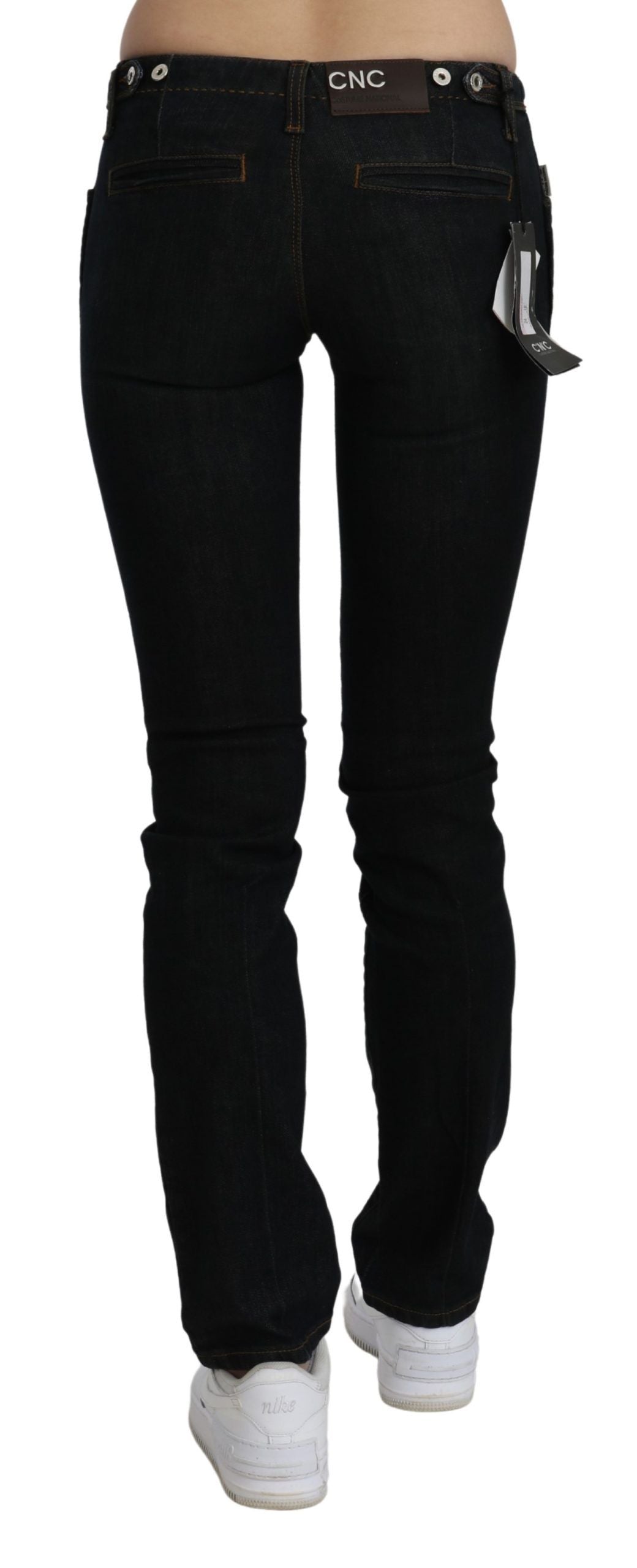 Costume National Chic black slim fit denim jeans with mid waist