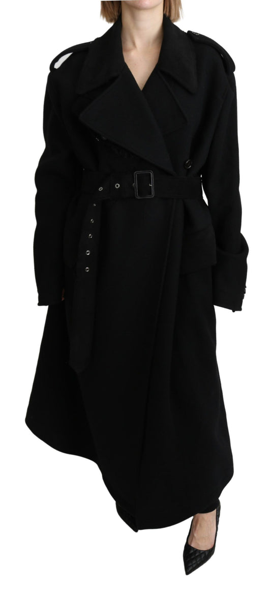 Dolce & Gabbana Eleganter Trenchcoat aus schwarzer Wolle