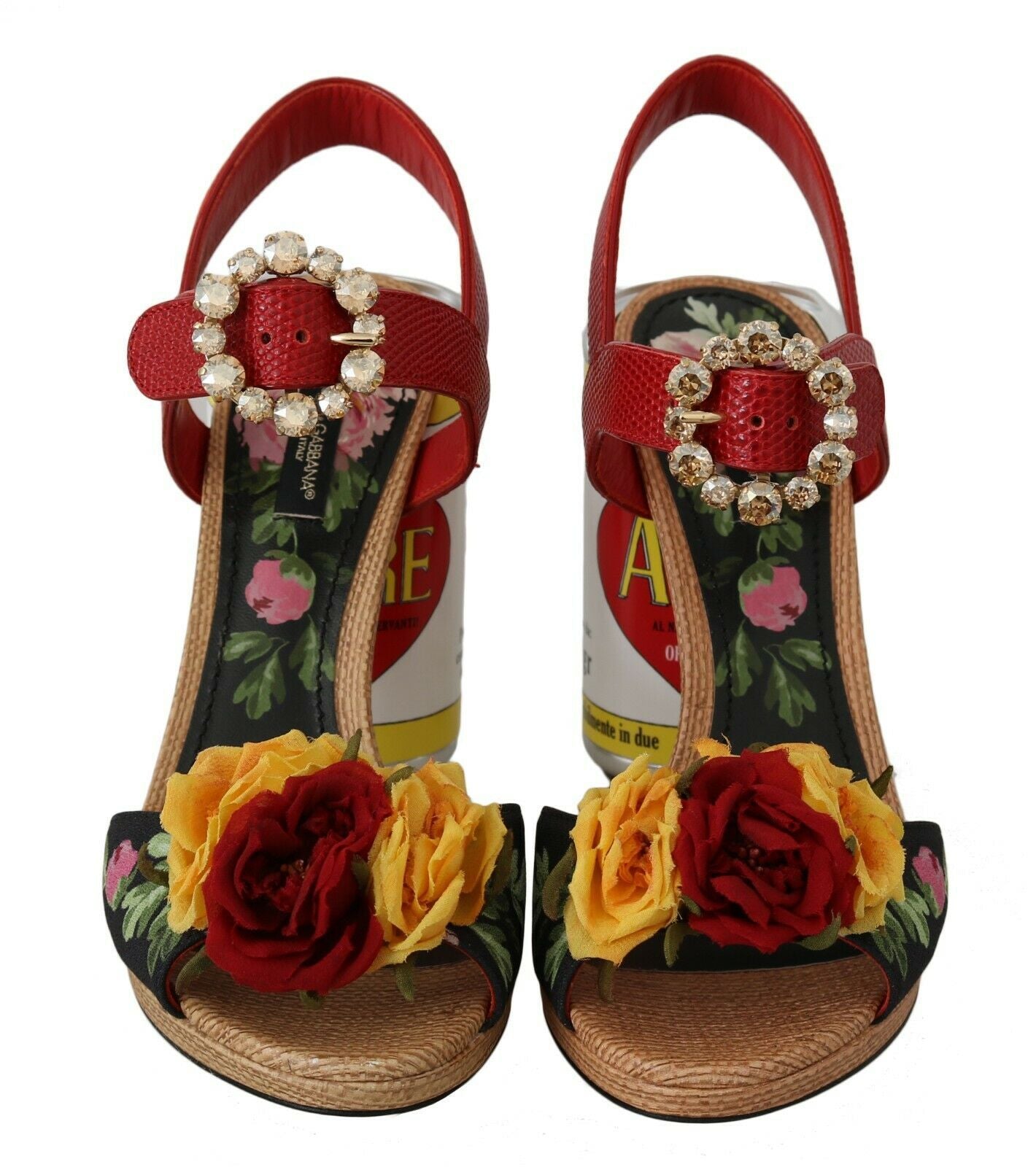 Dolce &amp; Gabbana Multicolor Floral Crystal Embellished Sandals