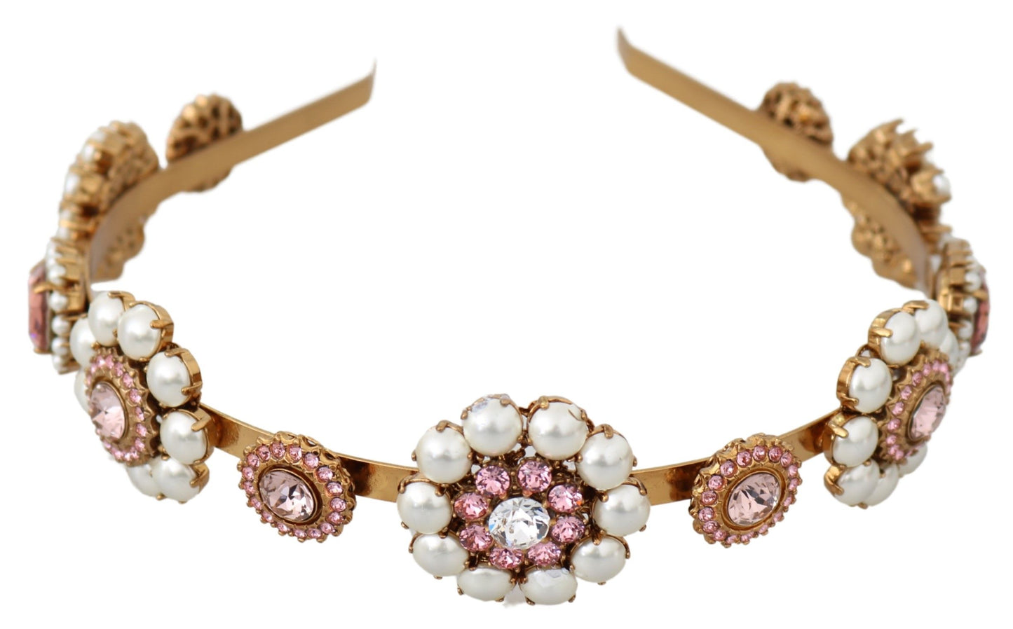 Dolce &amp; Gabbana Elegant Crystal Pearl Tiara Headpiece