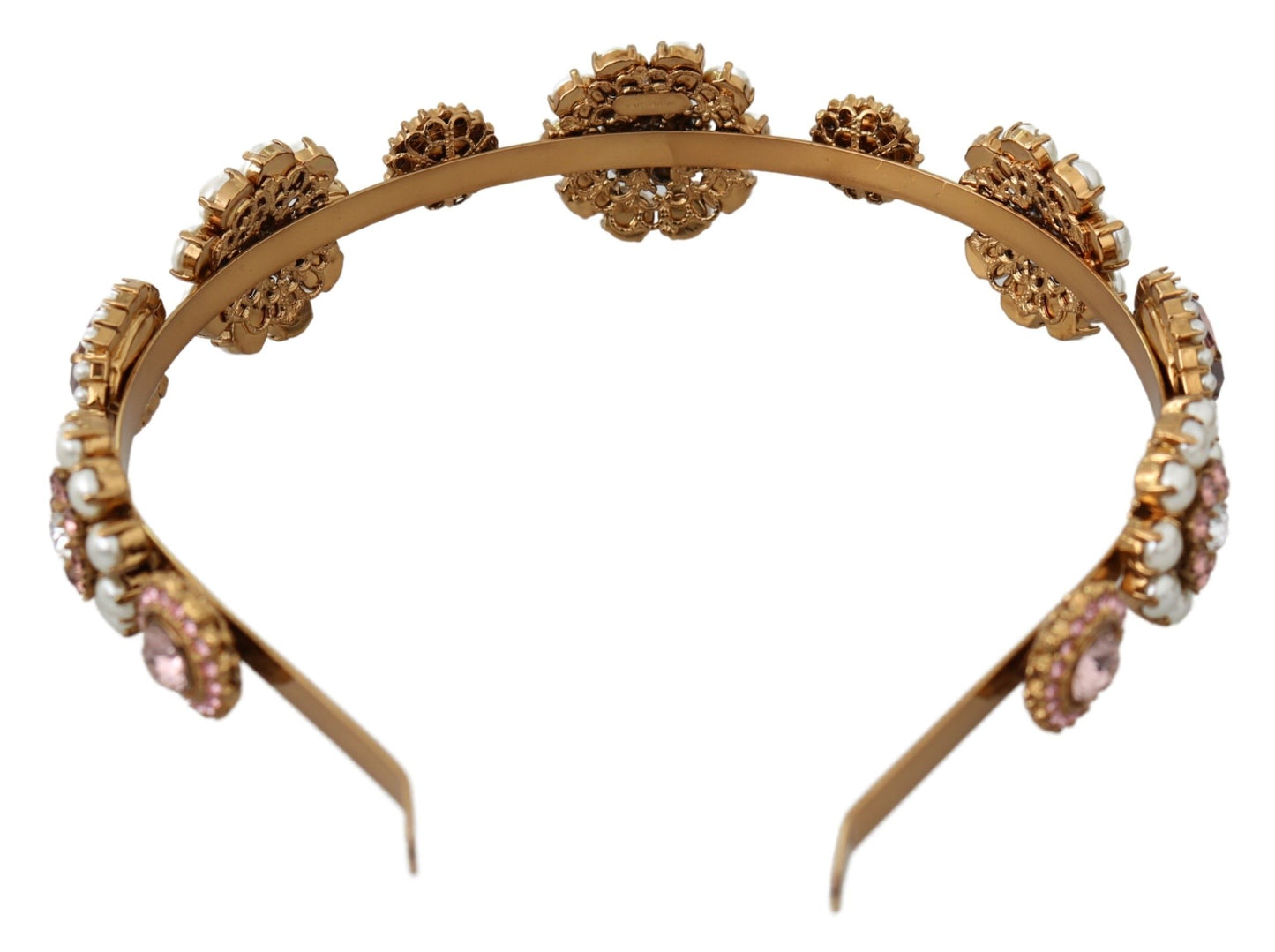 Dolce &amp; Gabbana Elegant Crystal Pearl Tiara Headpiece