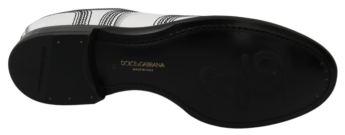 Dolce &amp; Gabbana Elegant Derby -kengät valkoista nahkaa