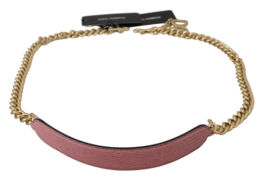 Dolce &amp; Gabbana Elegant pink and gold leather shoulder strap