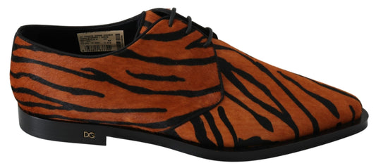 Dolce &amp; Gabbana tiger print pony hair dress shoes