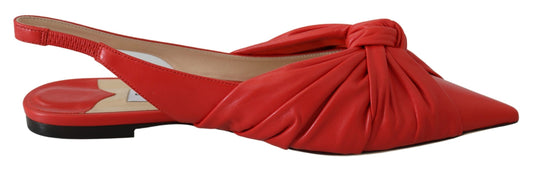 Jimmy Choo Schicke rote spitze Lederflats