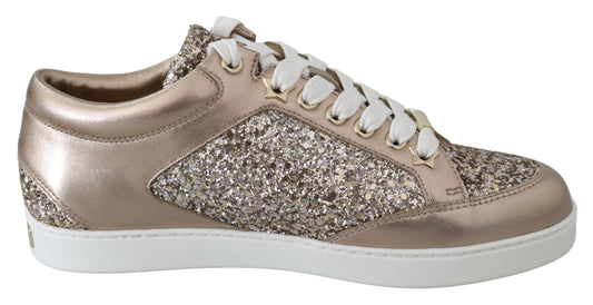 Jimmy Choo Ballet Pink Glitter -nahkaiset tennarit