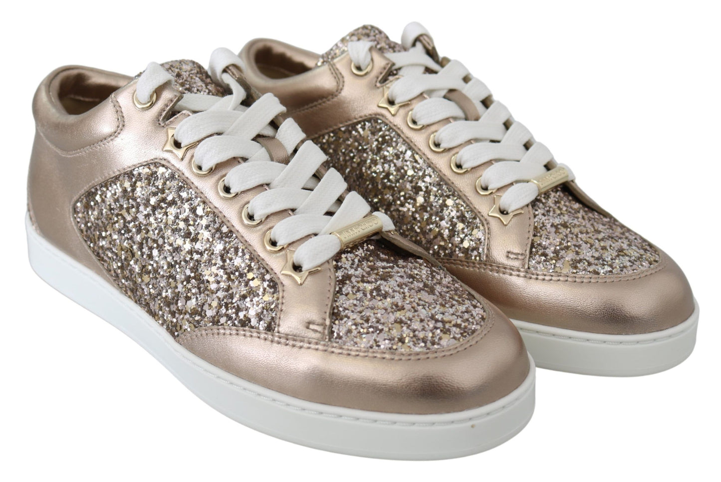 Jimmy Choo Ballet Pink Glitter -nahkaiset tennarit