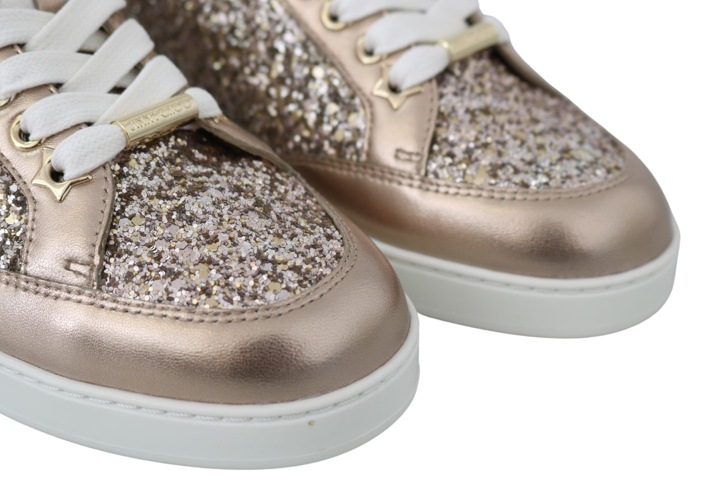 Jimmy Choo Ballet Pink Glitter -nahkaiset tennarit