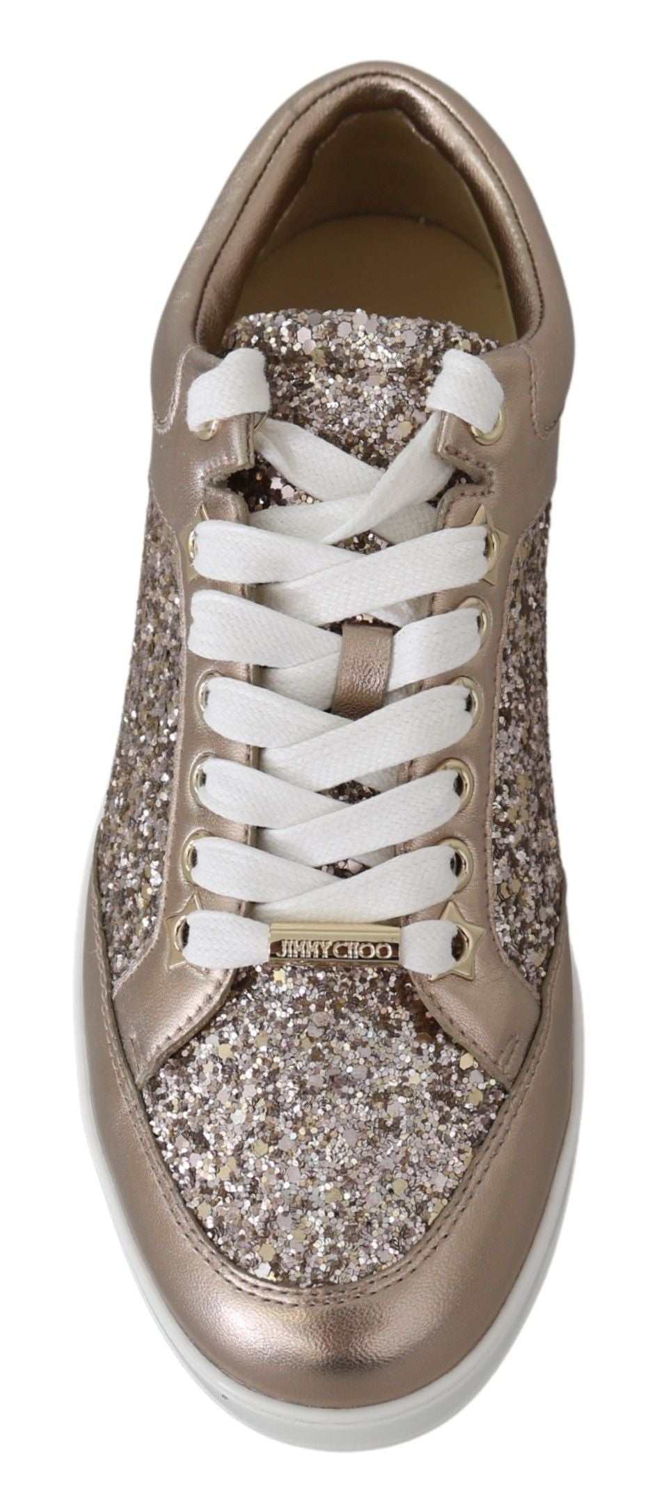 Jimmy Choo Ballet Pink Glitter -nahkaiset tennarit