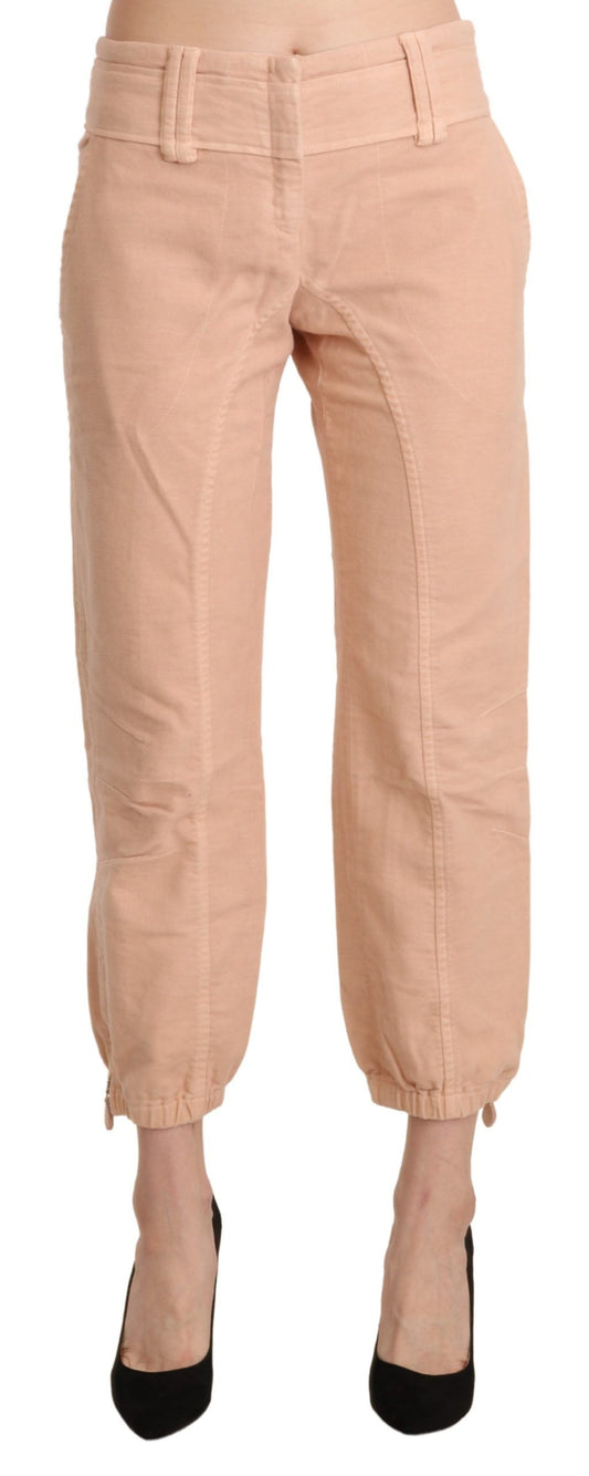 Ermanno Scervino Chic beige cotton cropped trousers