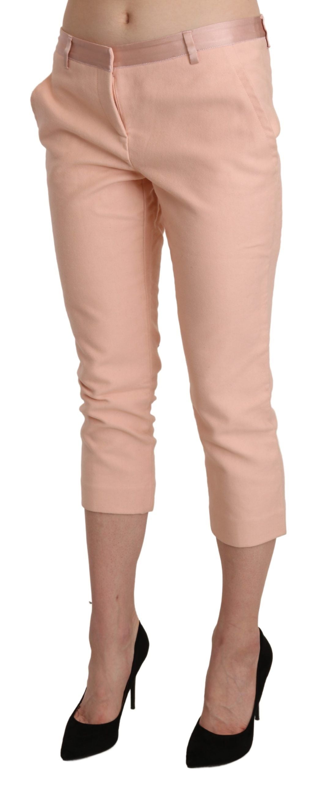 Ermanno Scervino Schicke rosa Skinny Capri-Hose