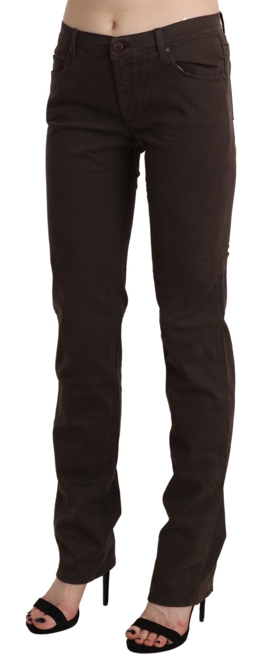 Ermanno Scervino Schicke braune Skinny-Hose mit mittlerer Taille