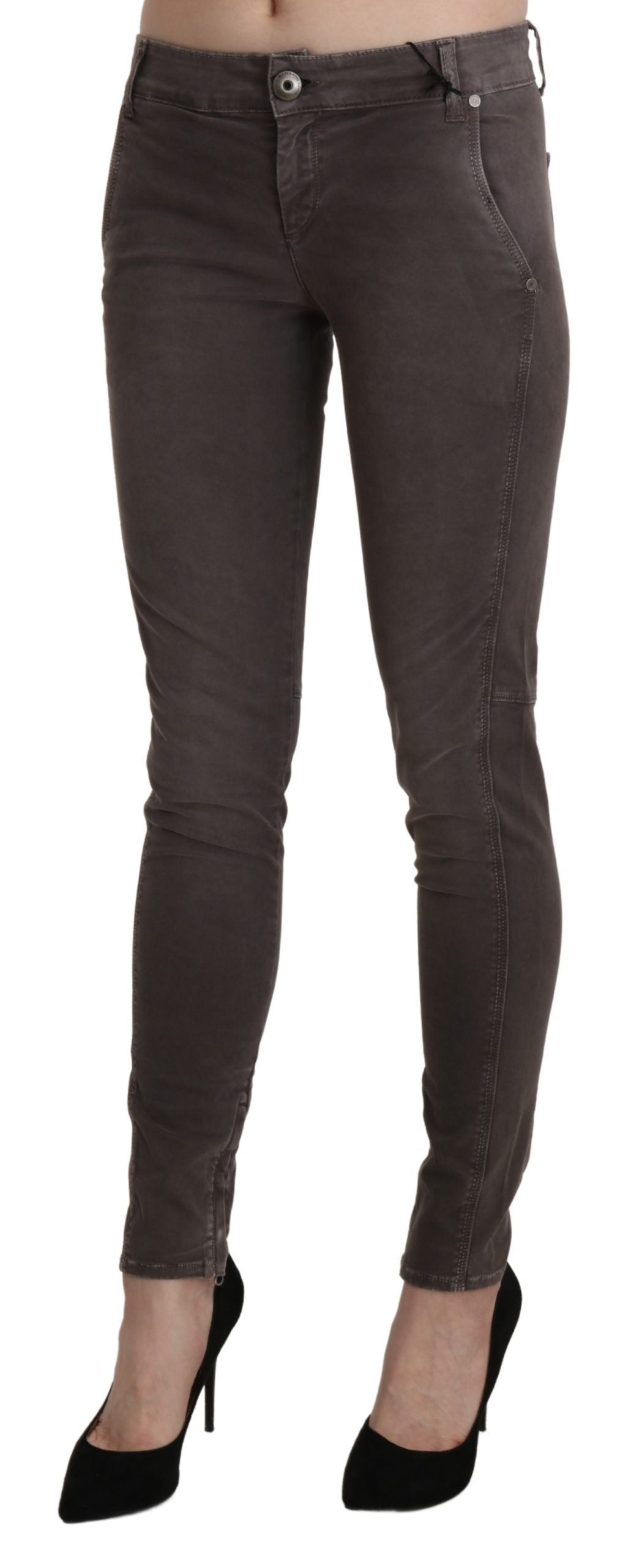 Ermanno Scervino Schicke braune Skinny-Hose mit niedriger Taille