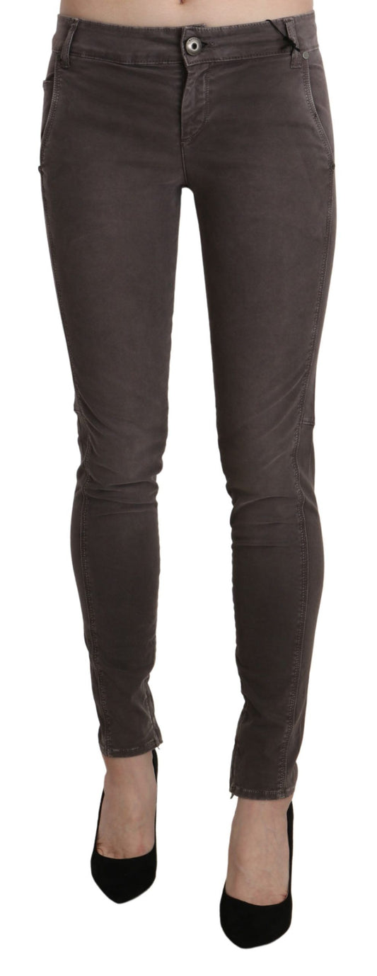 Ermanno Scervino Schicke braune Skinny-Hose mit niedriger Taille