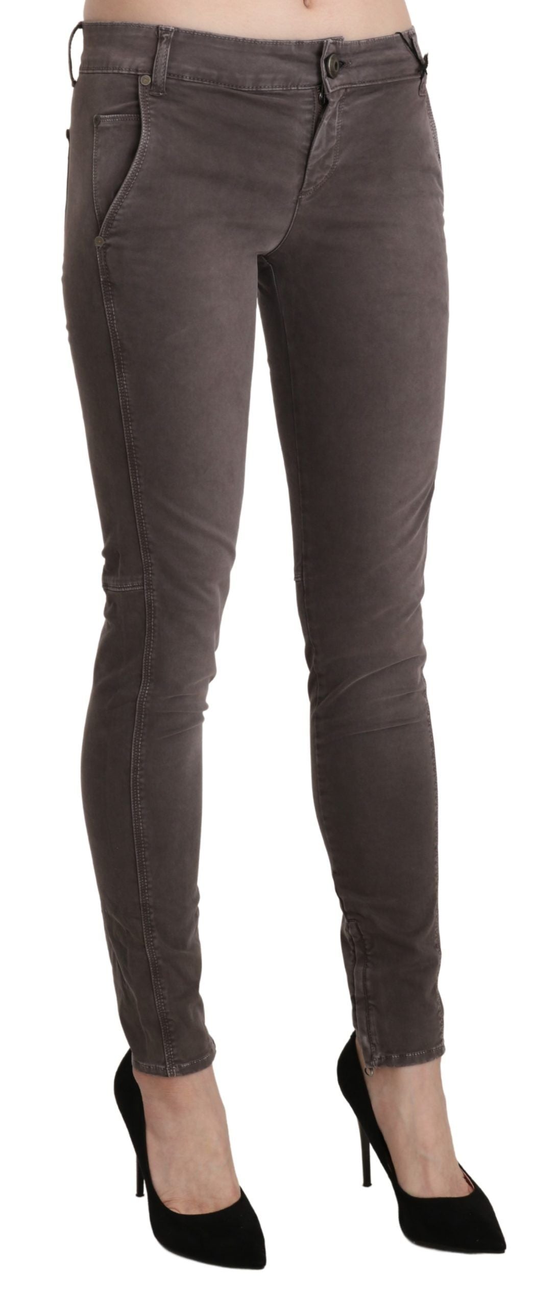 Ermanno Scervino Schicke braune Skinny-Hose mit niedriger Taille