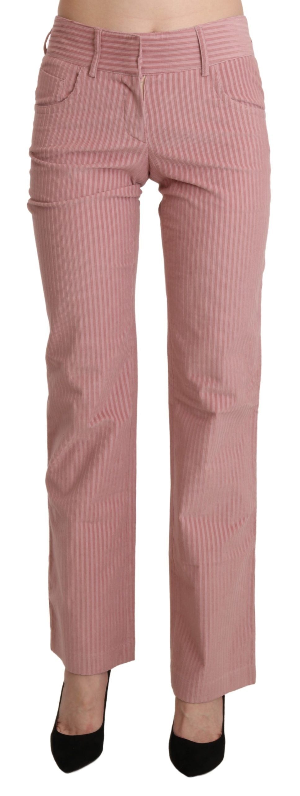 Ermanno Scervino Schicke rosa Mid Waist Straight Hose