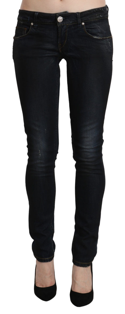 Eight Smooth Black Washed Skinny Jeans