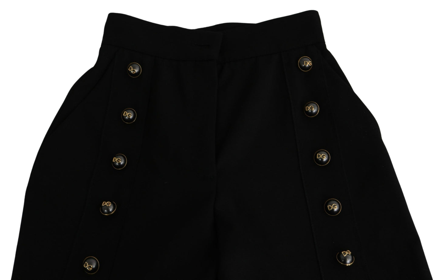 Dolce & Gabbana Elegante Schurwollhose mit hoher Taille und weitem Bein