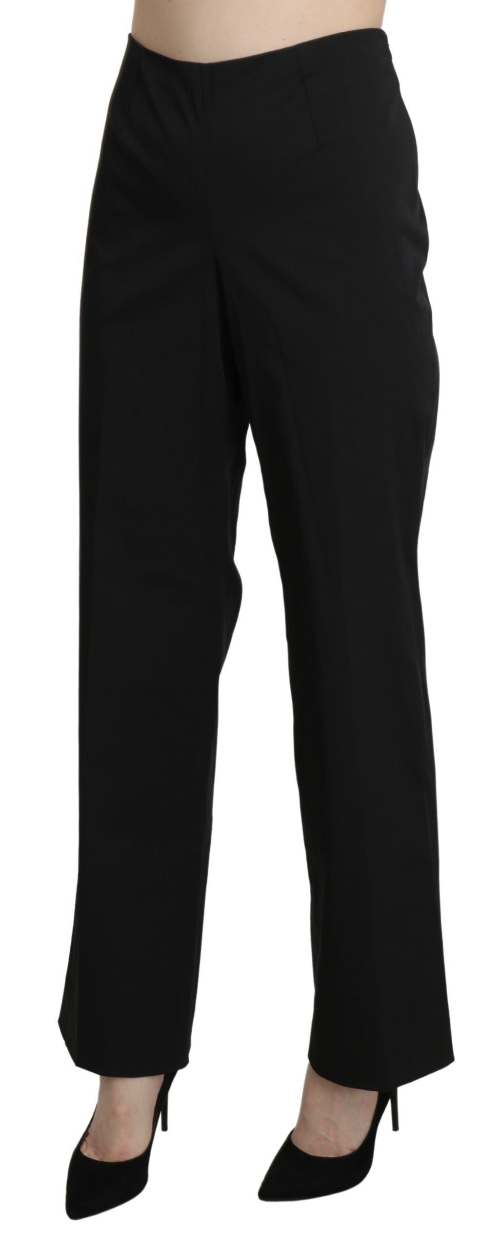 BENCIVENGA Elegante Straight Black Pants mit hoher Taille